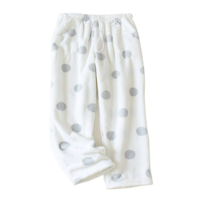 Women Winter Pyjama Trouser Casual Pants with Side Pockets Drawstring