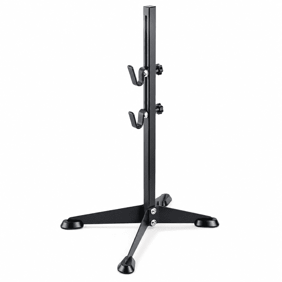 Bike Repair Stand, Bicycle Maintenance Work Stand Floor Rack, Height Adjustable Bike Repair Rack with 2 Hooks for Road & Mountain Bikes, Black