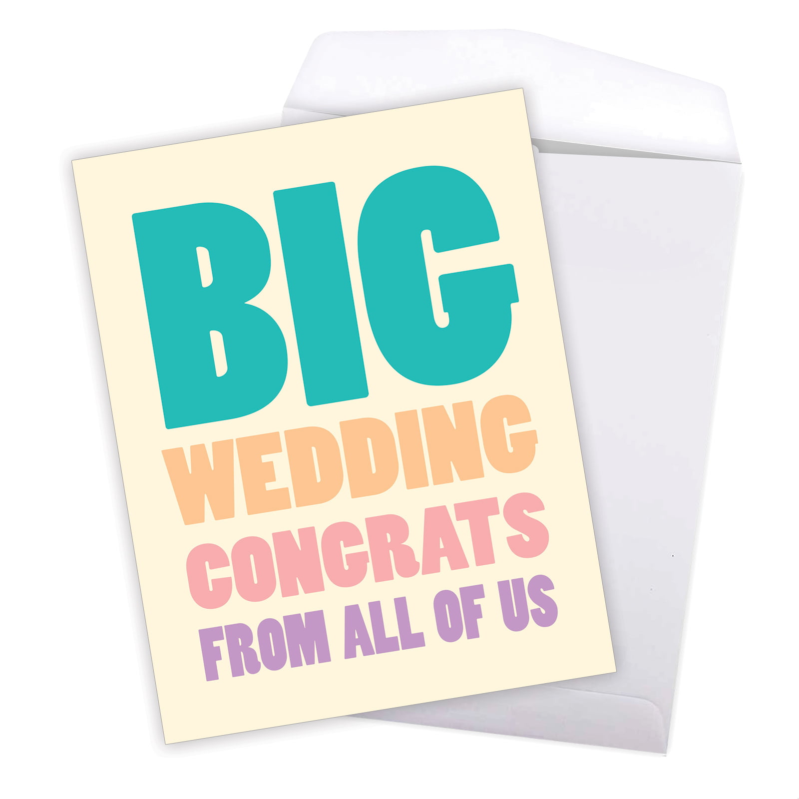 1 Jumbo Funny Wedding Greeting Card ( x 11 Inch) - Big Wedding  Congratulations Wedding Congratulations J2727WDG-US 