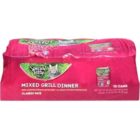 Special Kitty Classic Pate Mixed Grill Dinner Wet Cat Food, 13 Oz, 12 Ct