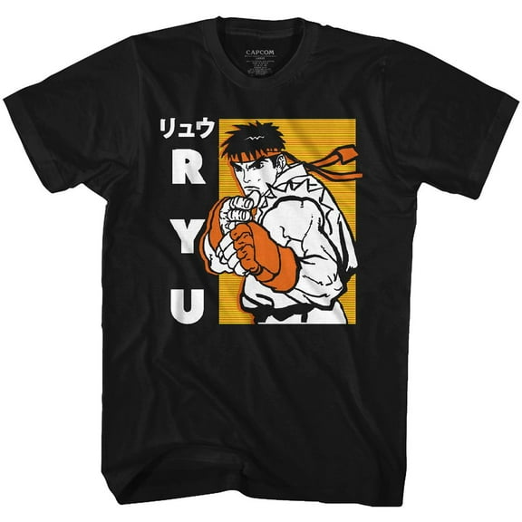 Street Fighter Ryu Black Adult T-Shirt