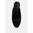 thumbnail image 6 of KRIZIA Chunky Chain Suede Slip On Mules in Black, 6 of 8
