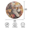 thumbnail image 6 of WOBOGO Maple Leaf Cat Round Placemats Set of 6 Heat Resistant Washable Kitchen Table Decorations 15.4in, 6 of 7