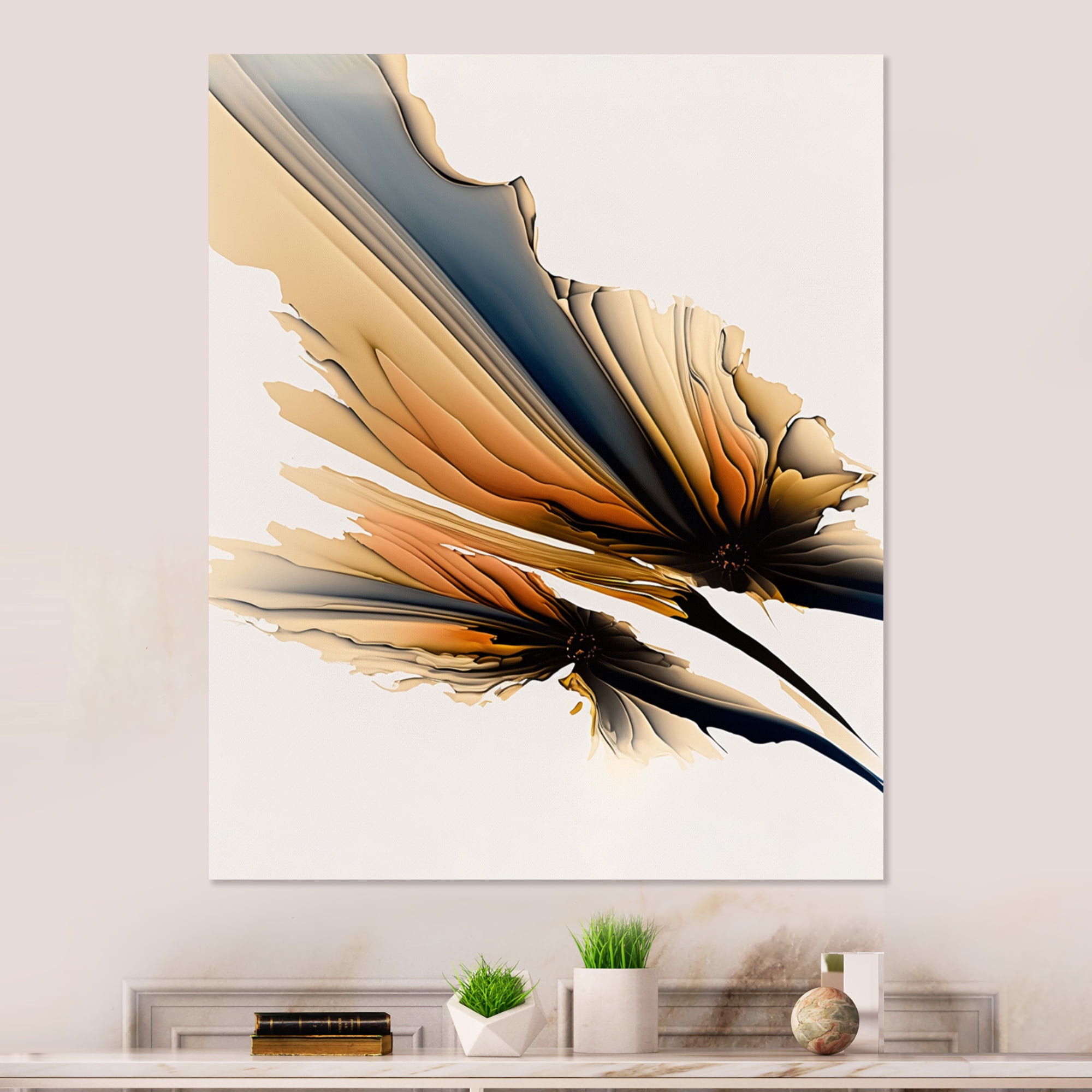 Designart Orange Daisy Flowers Hyperrealistic I Canvas Wall Art