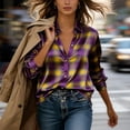 thumbnail image 2 of Asxite Womens Summer Tops Casual Fashion Print Lapel Collar Button Down Breathable Long Sleeve Shirts, 2 of 7