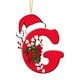thumbnail image 2 of Colgante de árbol de Navidad de acrílico 2D con letras | Juego de 26 adornos con iniciales del alfabeto para decoración navideña, 2 of 6