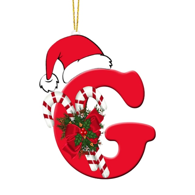 Decoraciones Del Árbol de Navidad 26 Alfabeto 3D Acrílico Árbol de Navidad Colgante Decoración Regalo Familia Fiesta de Navidad Colgante Árbol de Navidad Ornamentos