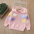 thumbnail image 6 of Zpanxa Girls Colorful Fuzzy Polka Dot Hooded Zip Up Cardigan Sweater Button Front Long Sleeve Casual Outerwear Sweaters for Girls, 6 of 8