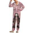 thumbnail image 2 of Demon Slayer Nezuko Unisex Onesie Pajamas Zipper Jumpsuit Hooded One Piece Sleepwear for Family Mens Womens, 2 of 8