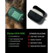 Airpods Pro 2nd/1st Generation Case Lock with Cleaning Kit, OTOPO Protective Cover for Airpod Pro 2 Gen Case Women, Shockproof Rugged Shell for AirPod Pro Case 2023/2022/2019, Black & Green