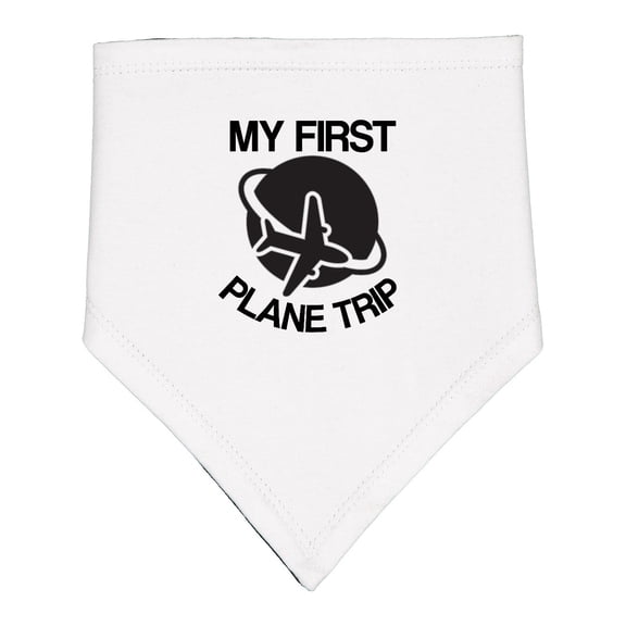 Inktastic My First Plane Trip Airplane Baby Bandana Bib