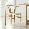 thumbnail image 3 of Better Homes & Gardens Springwood Wishbone Metal Dining Chair 2 Pack, Light Honey Color for Indoor, 3 of 12