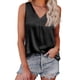 thumbnail image 1 of Camiseta sin mangas de satén Ticfox con cuello en V para mujer negro M, 1 of 2