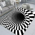 thumbnail image 2 of IllusionRug3DTridimensionalCheckeredVortexIllusionRugFunnyFallingSenseBlancoynegroAntideslizanteAcuadrosÁrea Zhivalor WMZL-2395, 2 of 2