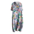thumbnail image 5 of Ruyang Women's Short Sleeve A-Line Midi Dresses Casual Floral T-Shirt Dress Flowy Beach Sundress with Pockets Plus Size Clothes, 5 of 5