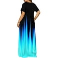 thumbnail image 4 of Skksst Womens Short Sleeve Maxi Long Dress Summer Beach Sundress Plus Size, 4 of 4