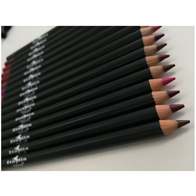 12pc Italia Deluxe Ultra Fine Lip Liner Set of 12 Color Red