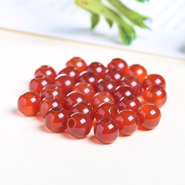 Accesorios de joyería, cuentas de ágata roja con agujeros grandes, accesorios de cuentas para collares DIY