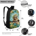 thumbnail image 3 of Uorisanigo Tropical Sloth Kids School Bookbag Set Insulated Lunch Bag Pencil Case Water Bottle Sleeve Large Capacity School Backpack for Primary Middle College 4 Pieces, 3 of 7