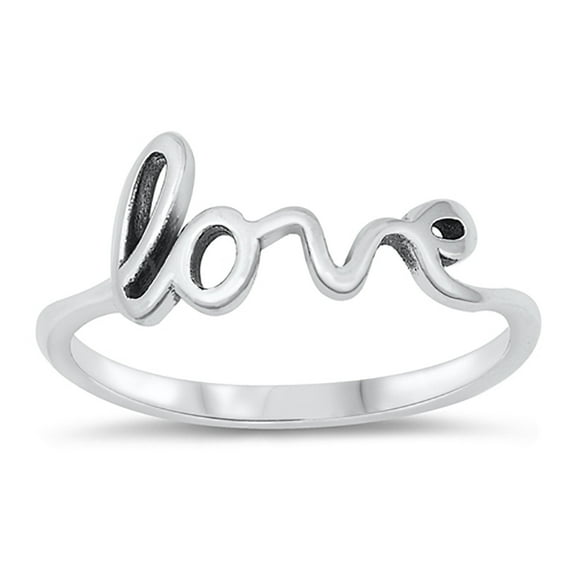 All in Stock Sterling Silver Love Word Ring Size 7