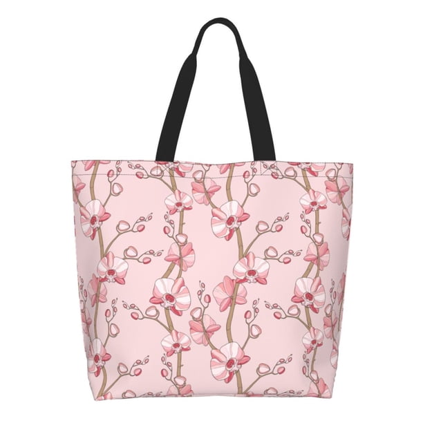 Disketp Orchids Flowers Bolsa Tote Estampada para Mujer, Bolso de Hombro y de Mano para Compras y Viajes