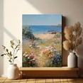 thumbnail image 6 of Qisvanset Seascape Wildflowers Path Canvas Wall Art 15.75x11.81 Inches, 6 of 8