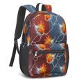 thumbnail image 2 of Basketball and Lightning Red Pattern 17" School Backpacks for Teens,Waterproof Oxford Fabric,S-Shape Padded Straps for School,Travel,Hiking,Camping, 2 of 6