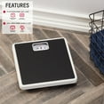 thumbnail image 4 of Taylor 9.8” x 9.8” 300 lb Analog Dial Bathroom Scale with Dial Display Black, 4 of 9