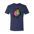 thumbnail image 2 of Lion Paint Art Splatter Abstract Art Animal Lover Mens Premium Tri Blend T-Shirt, Vintage Navy, Medium, 2 of 3
