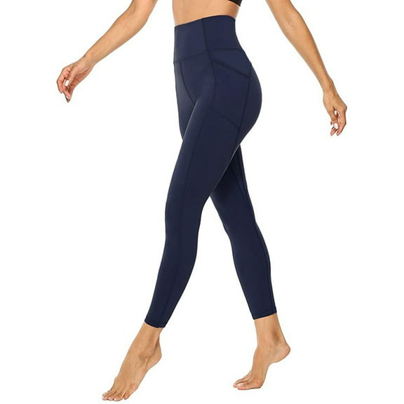 Sngxgn Women's Wide Waistband Blackout Cotton Leggings(Dark Blue,XL)