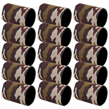 

15pcs Neoprene Beer Sleeves Beer Can Cup Cover Drink Bottle Tin Cooler Sleeves Holder（Grass）