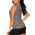 thumbnail image 3 of Easygdp Floral Squirrel Women's Workout Tank Top, Running Top, Hiking Shirt, Quick-Dry for Running, Yoga, Hiking - XX-Large, 3 of 9