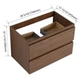 thumbnail image 2 of 30" Wall-Mounted Bathroom Vanity (Only the Cabinet Body), Brown Oak, 2 of 11
