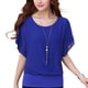 thumbnail image 1 of Camisa de gasa Sonducket de Manga corta con cuello para mujer Azul oscuro S, 1 of 6