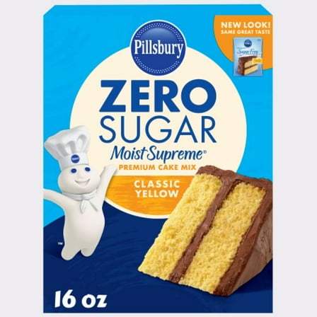 Pillsbury Zero Sugar Moist Supreme Yellow Premium Cake Mix 16 oz - Pack of 2