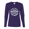 thumbnail image 2 of Wild Bobby, Brother Man Myth Legend Funny Dad, Father's Day, Women Graphic Long Sleeve Tee, Purple, XX-Large, 2 of 4