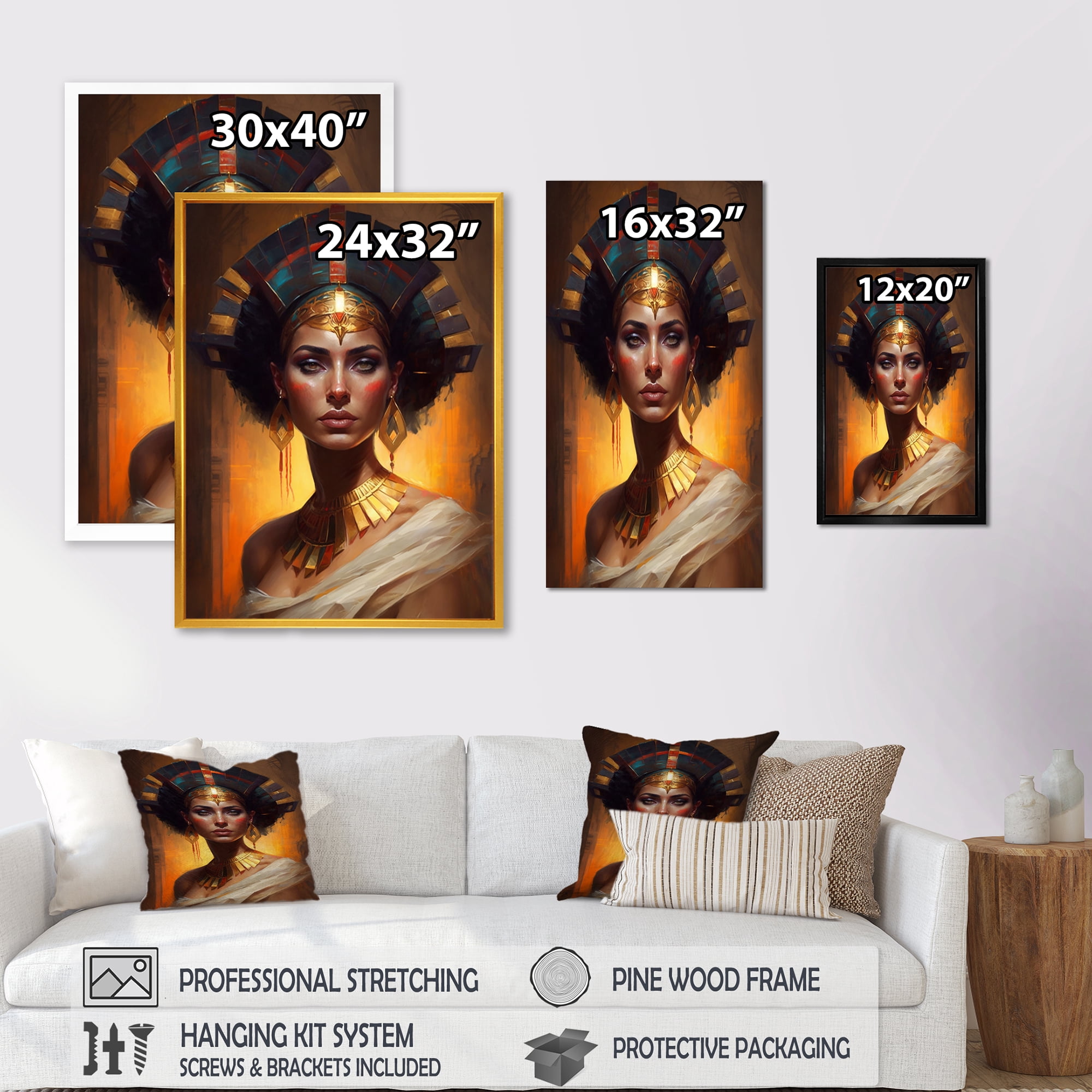 Designart Portrait Of Egyptian Goddess I Canvas Wall Art