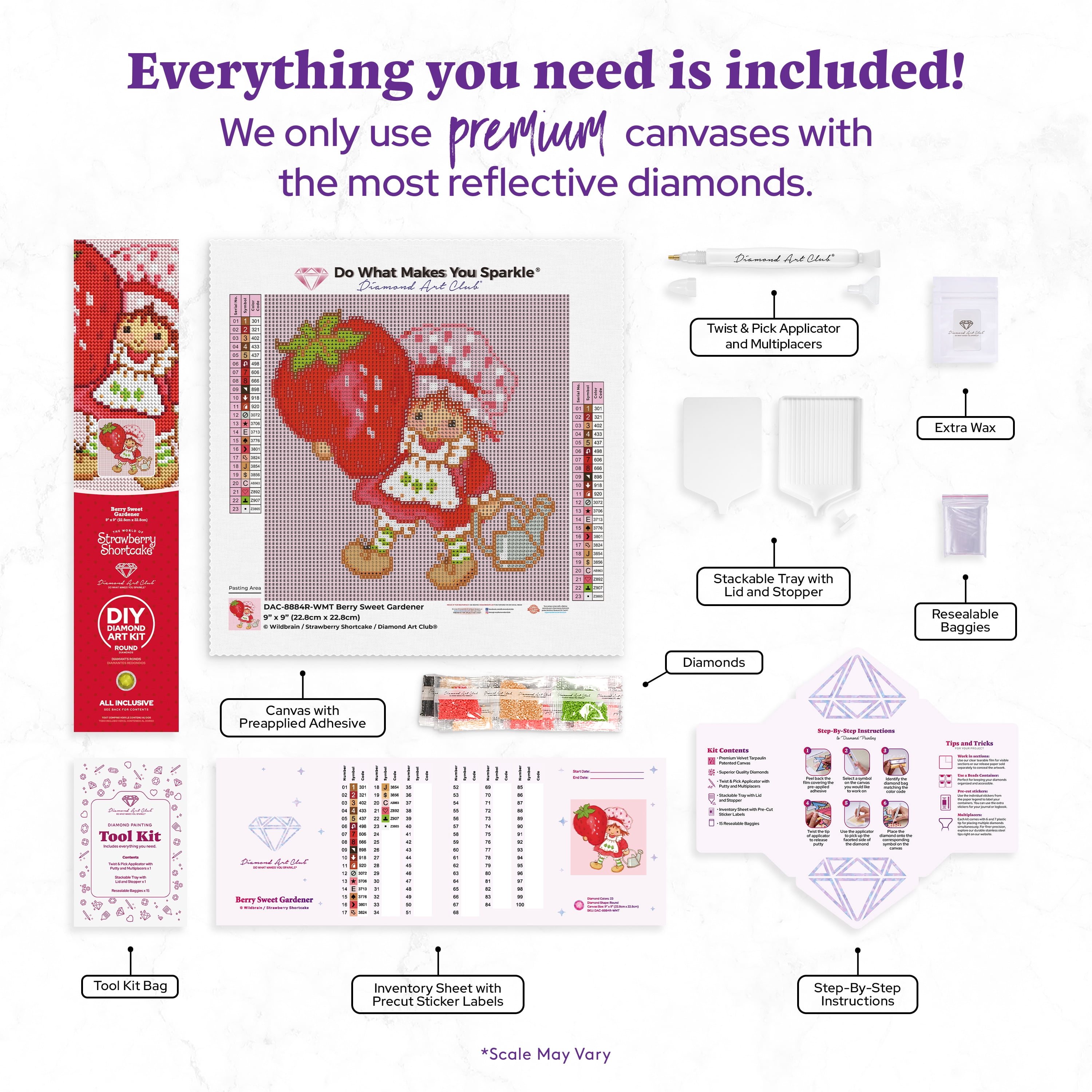 DIAMOND ART CLUB® Berry Sweet Gardener Diamond Painting Kit, Fun