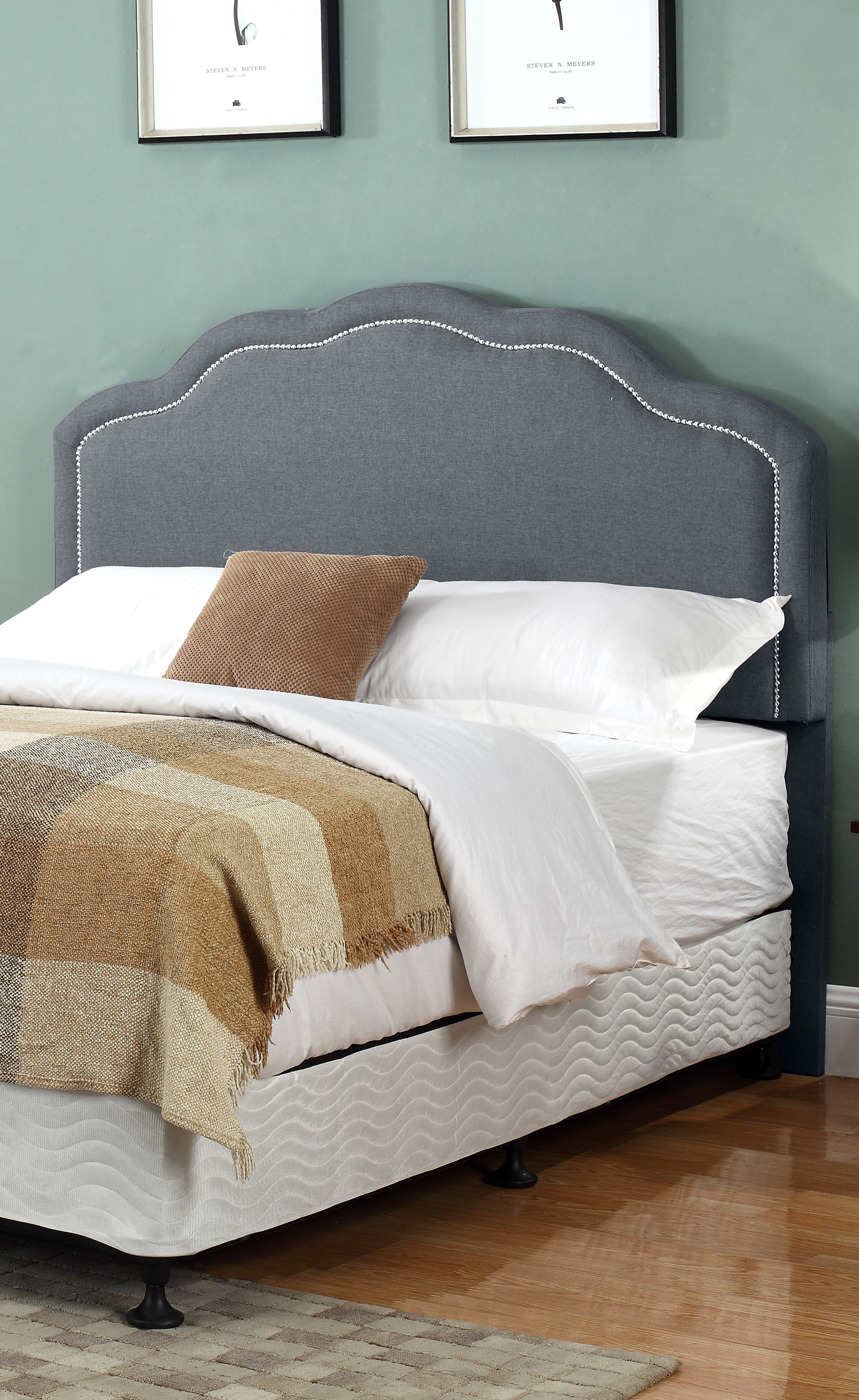Uspridefurniture Panorama Upholstered Panel Linen Headboard, Suitable for full or queen size beds