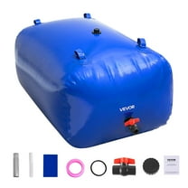 VEVOR Water Storage Bladder, 105.7 Gallon (400L) Water Storage Container Tank, 1000D PVC Large Capacity Soft Bag Bladder, Foldable Portable for Garden Irrigation,Camping,RV,Fire Prevention - Blue