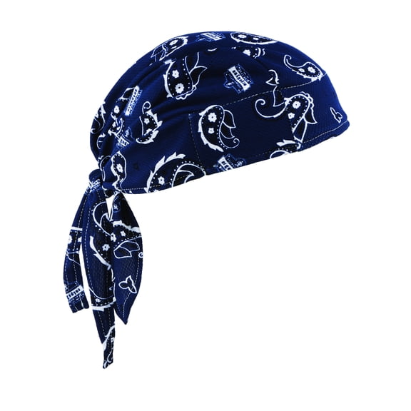 Ergodyne Chill-Its 6615 Absorptive Moisture-Wicking Dew Rag, Navy Western