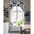 thumbnail image 4 of Teal Skull Halloween Swag Valances for Windows, Small Curtains Drapes, Navy Blue Birds Vintage Skeleton Kitchen Window Curtains Over Sink Window Treatment Valance for Bedroom/Bathroom 56"x36", 4 of 5