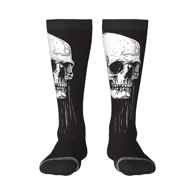 Balery Gothic Skull Drape Calcetines novedosos Calcetines deportivos Calcetines hasta la rodilla Calcetines de algodón Calcetines originales y geniales