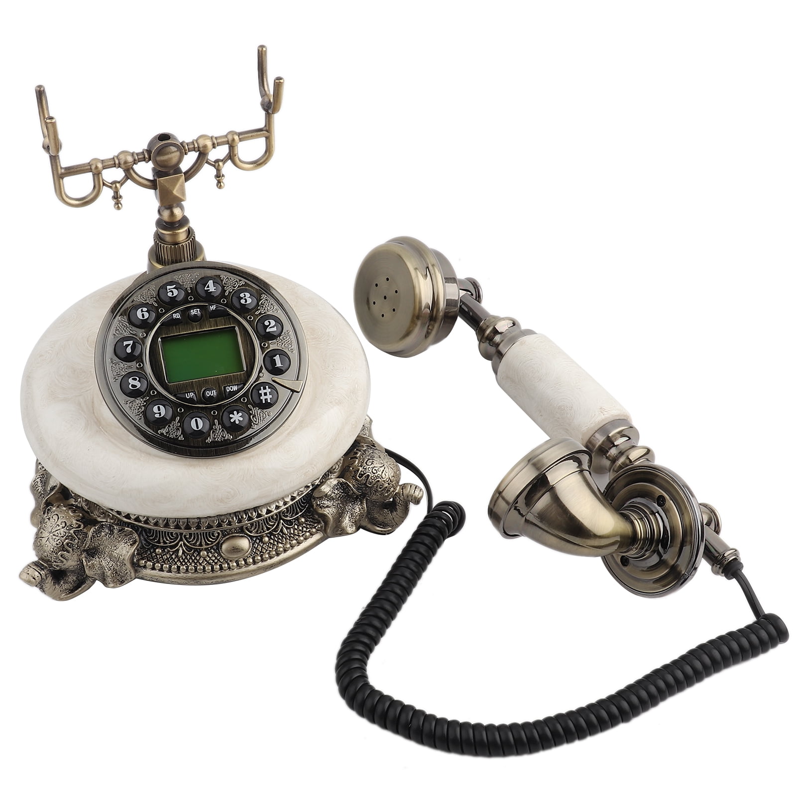 Lyumo Classical Corded Telephone Desktop Retro Bronze Landline Phone With Display Fsk Dtmf For Home Office Hotel Castle Walmart Com Walmart Com