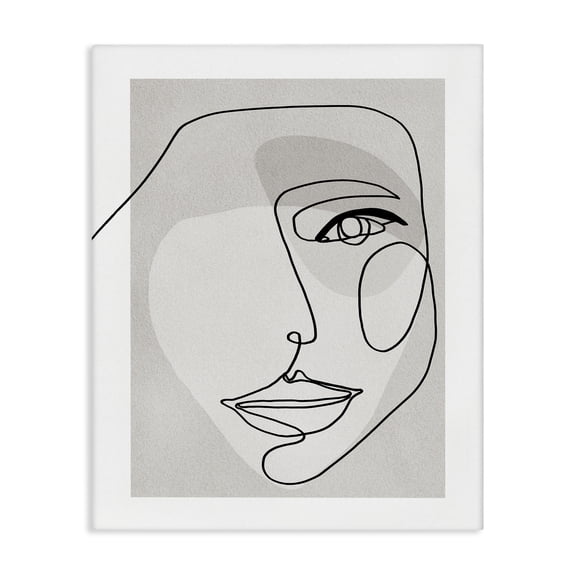 Stupell Industries Mid-Century Abstract Woman's Face Monochromatic Avant-Garde Canvas Art, 30 x 40, by Design Fabrikken