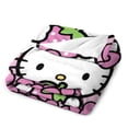 thumbnail image 5 of Pink Hello Kitty Flannel Blanket for Bed Sofa Car Living Room Bedroom, 5 of 9