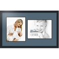 thumbnail image 1 of collage photo frame double mat with 2 - 11x14 openings with  black frame and dutch blue mat., 1 of 2