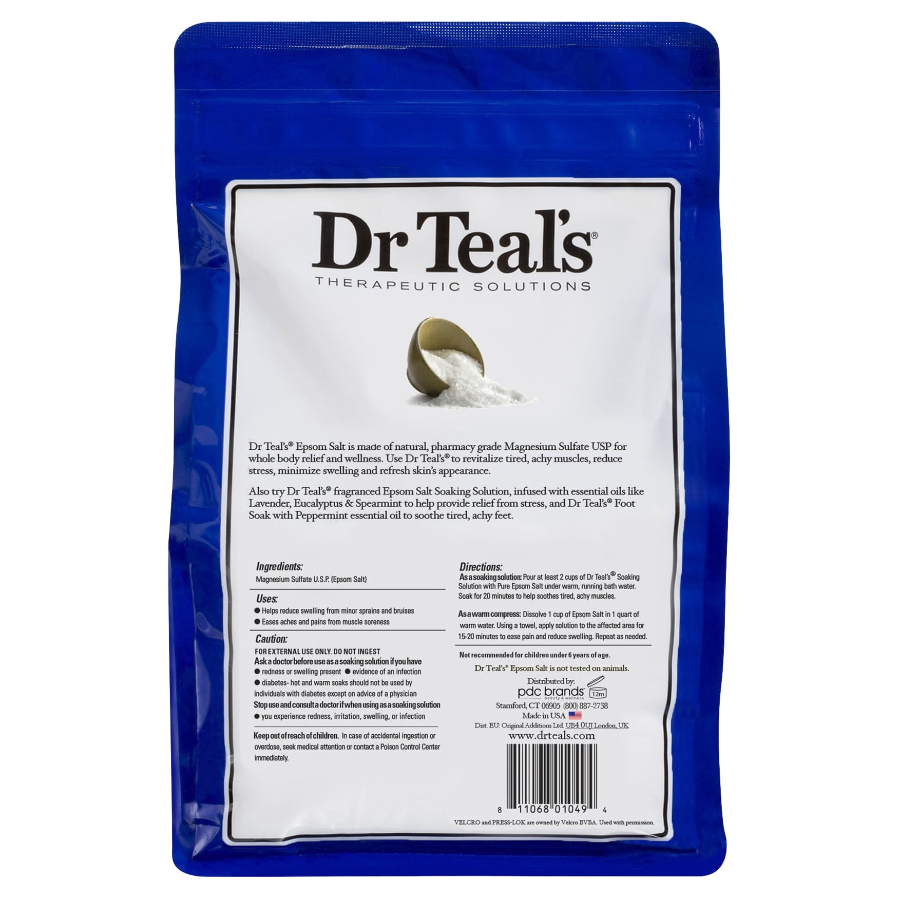 Dr Teal's Pure Epsom Salt Therapeutic Soak, 6 lbs. (2 Pack)