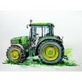 thumbnail image 2 of Kovacs, Anna Brigite 24x19 Gold Ornate Wood Framed with Double Matting Museum Art Print Titled - Green Tractor, 2 of 4