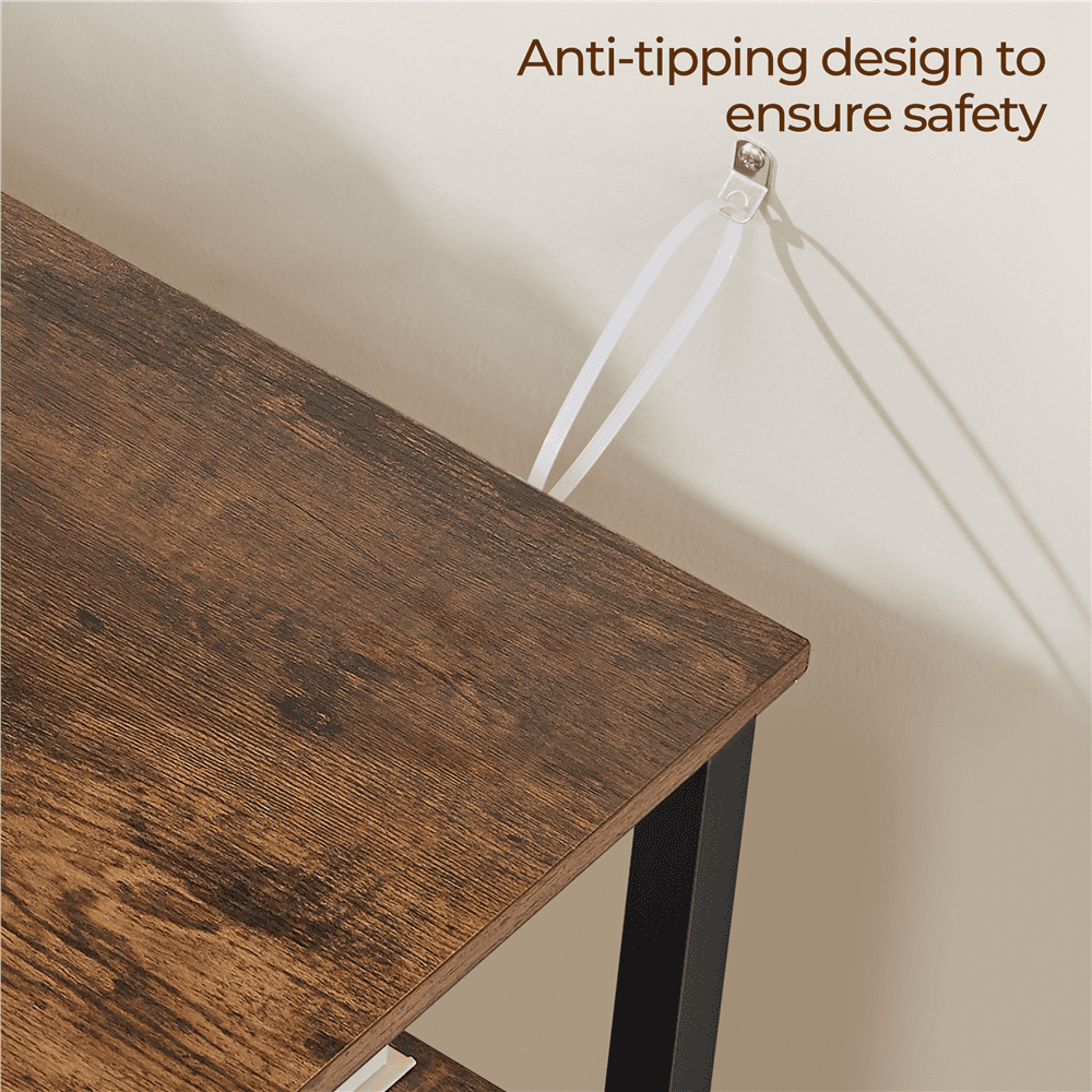 Topeakmart Vintage Sofa Side Table Industrial Console Table for Entryway Living Room, Rustic Brown